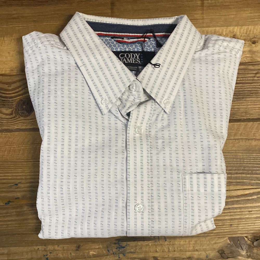 Cody James Core White Pattern ShortSleeve Button Down Western Shirt